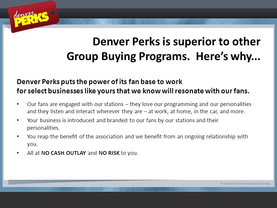 Denver Perks is superior to other Group Buying Programs.