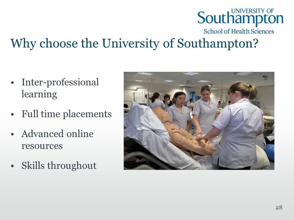 28 Why choose the University of Southampton.