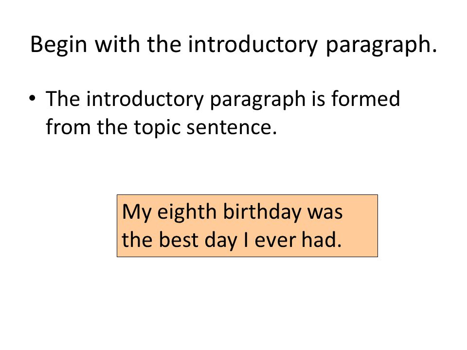 Begin with the introductory paragraph.