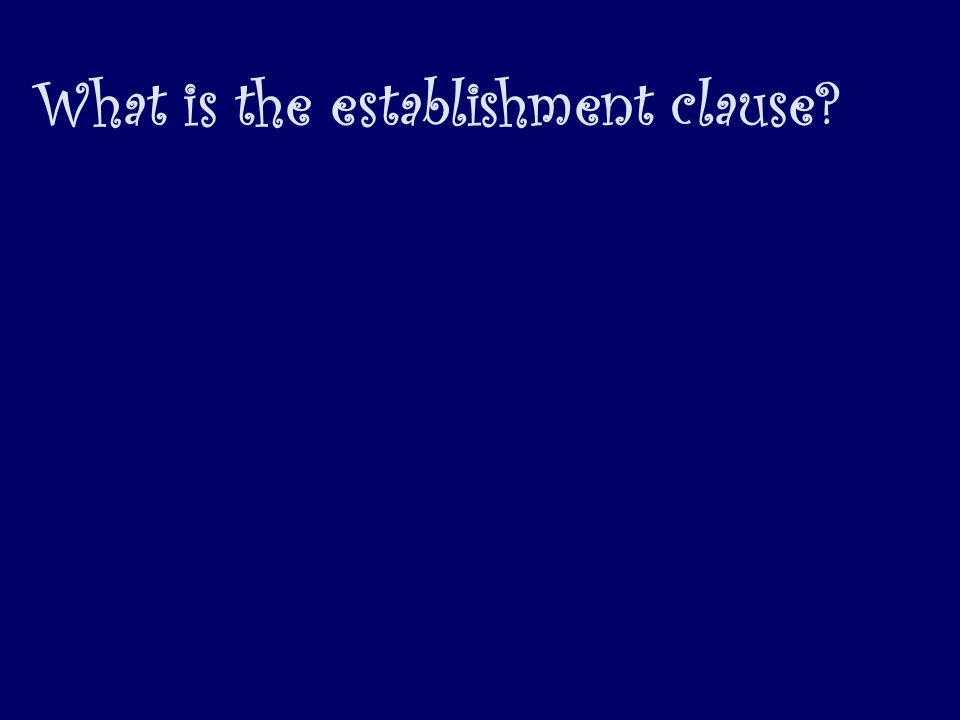 What is the establishment clause