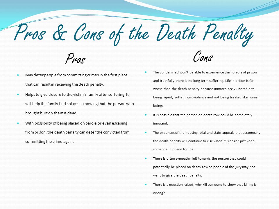 Pros and cons of death penelty Research Paper Example - Topics and Well  Written Essays - 500 words