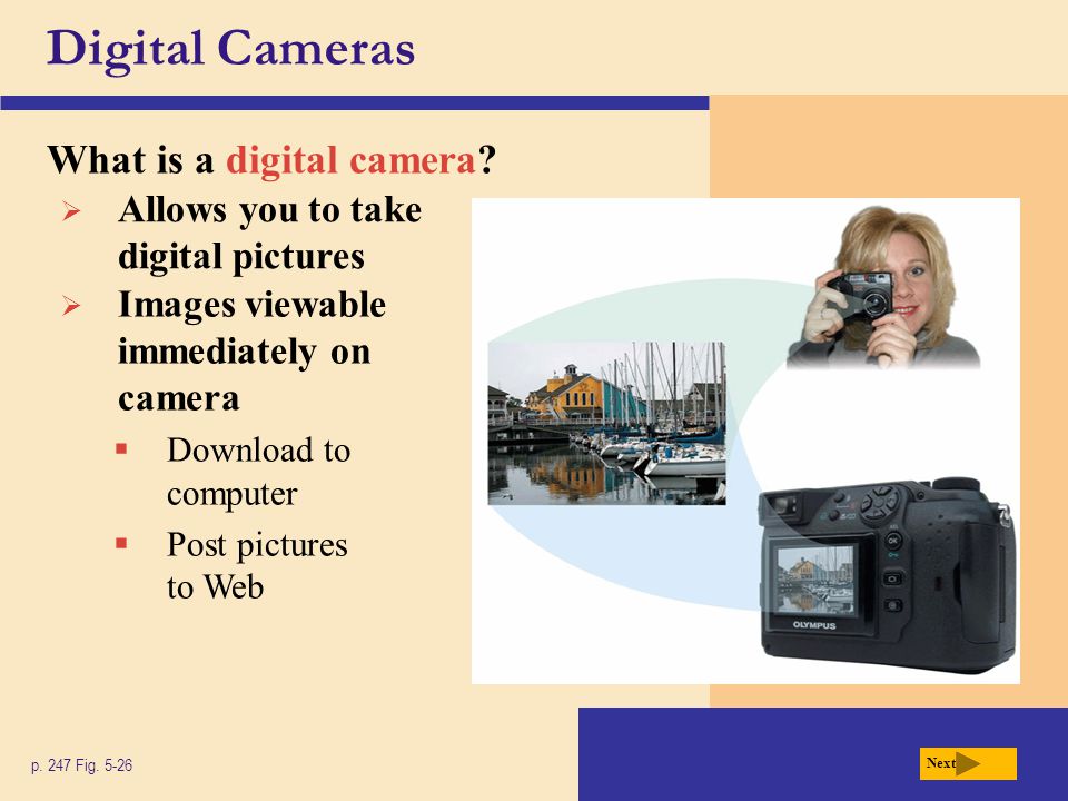 Digital Cameras What is a digital camera. p. 247 Fig.