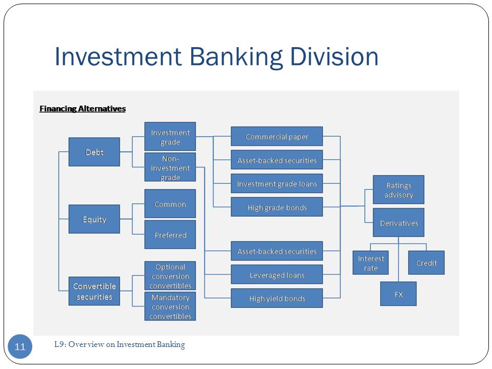 Investment Banking Division 11 L9: Overview on Investment Banking