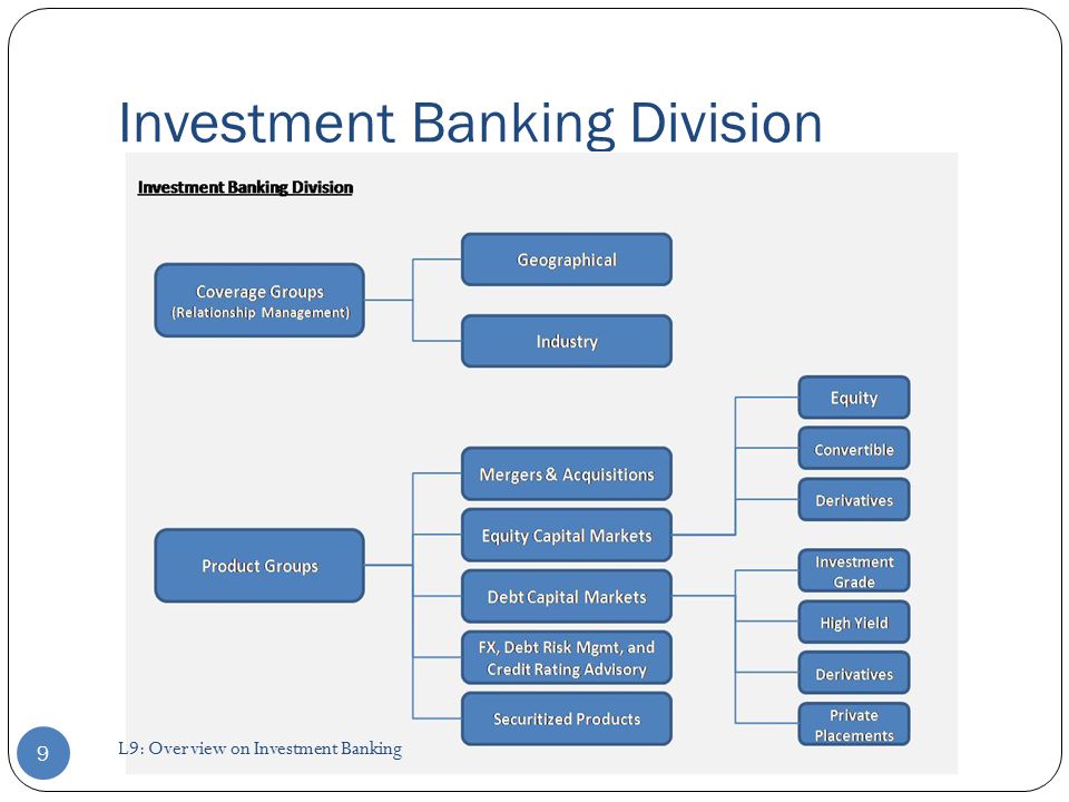 Investment Banking Division 9 L9: Overview on Investment Banking