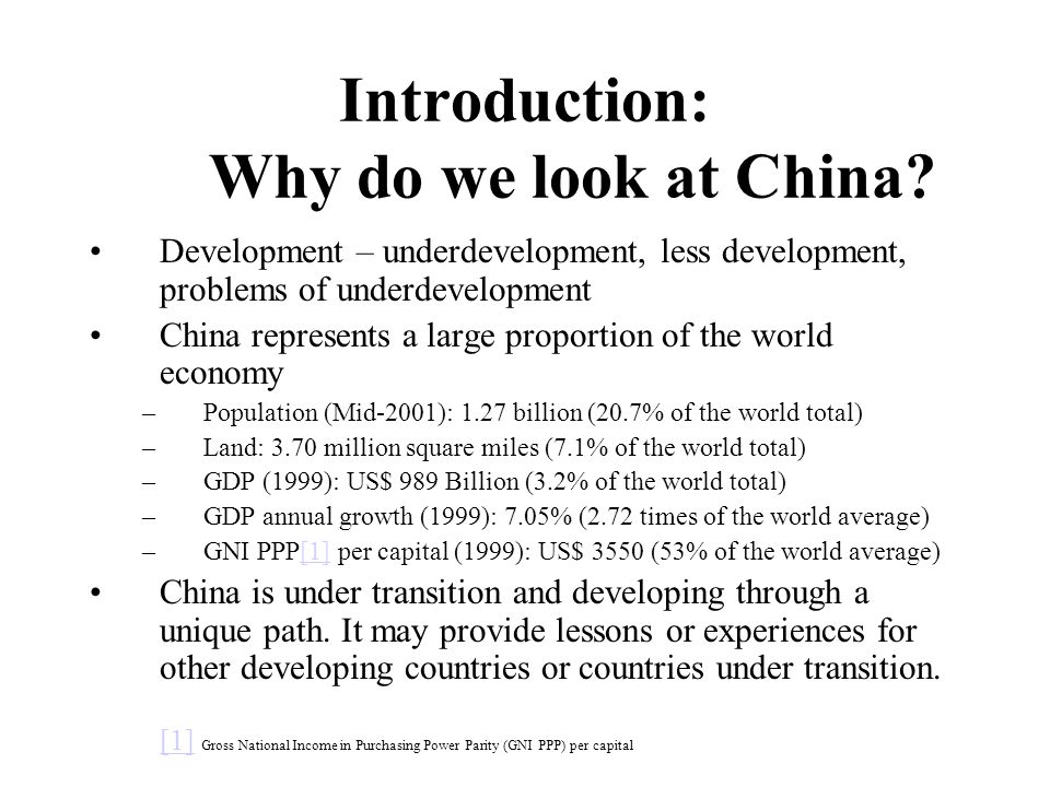 Introduction: Why do we look at China.