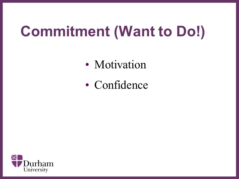 ∂ Motivation Confidence Commitment (Want to Do!)