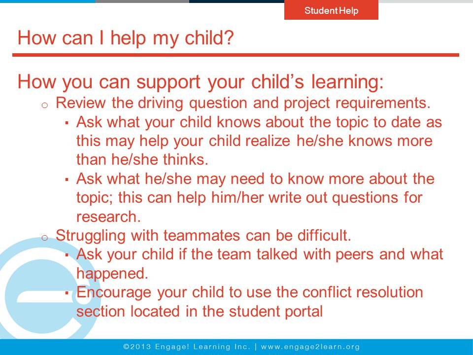 How can I help my child.