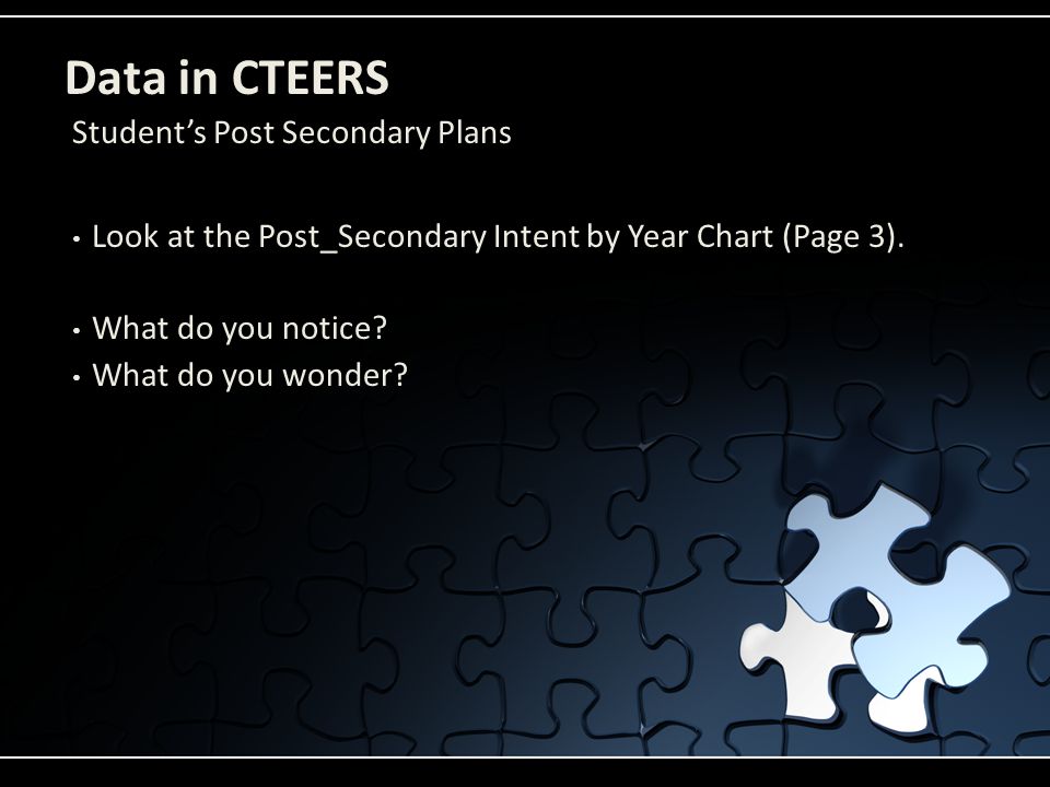 Data in CTEERS Look at the Post_Secondary Intent by Year Chart (Page 3).