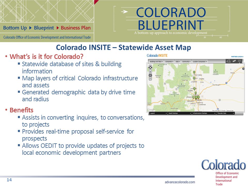 14 Colorado INSITE – Statewide Asset Map What’s is it for Colorado.