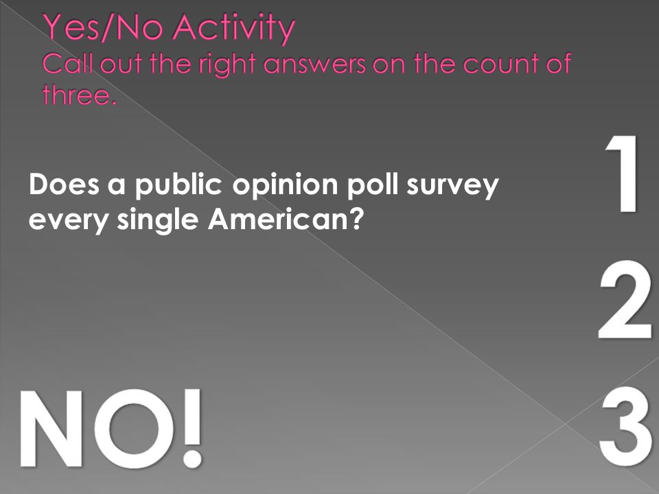 Does a public opinion poll survey every single American