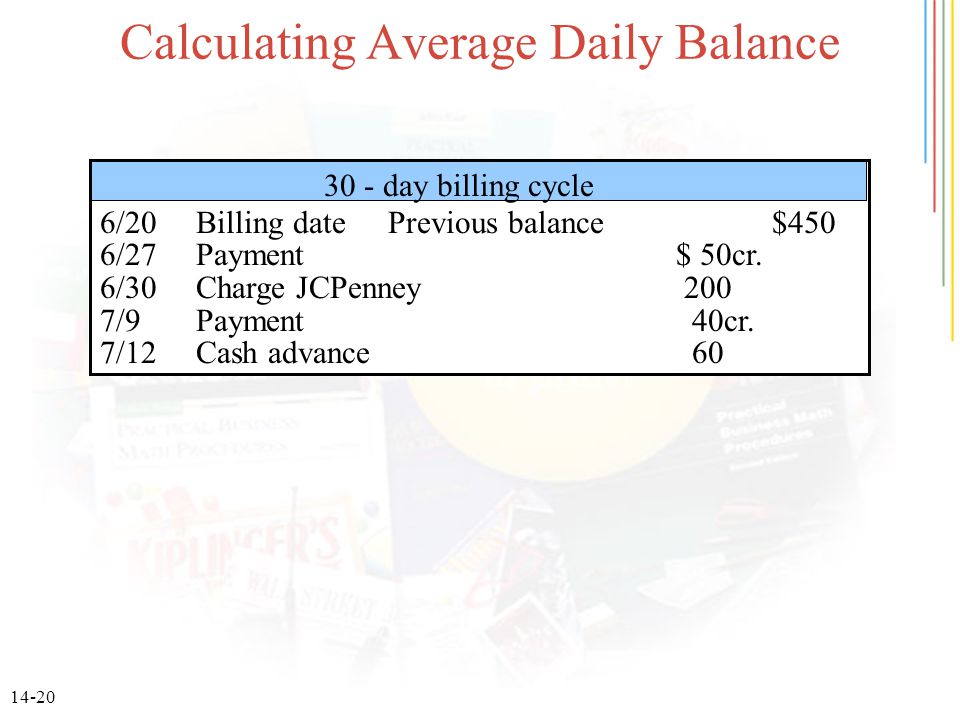 day billing cycle 6/20Billing datePrevious balance$450 6/27Payment$ 50cr.