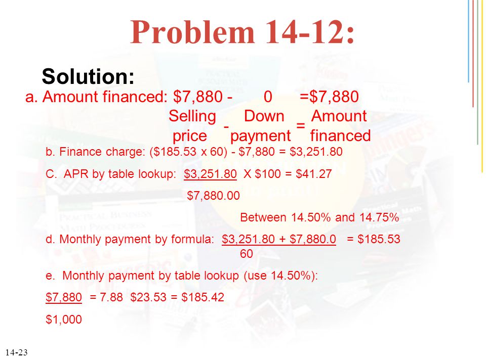 14-23 Problem 14-12: a.