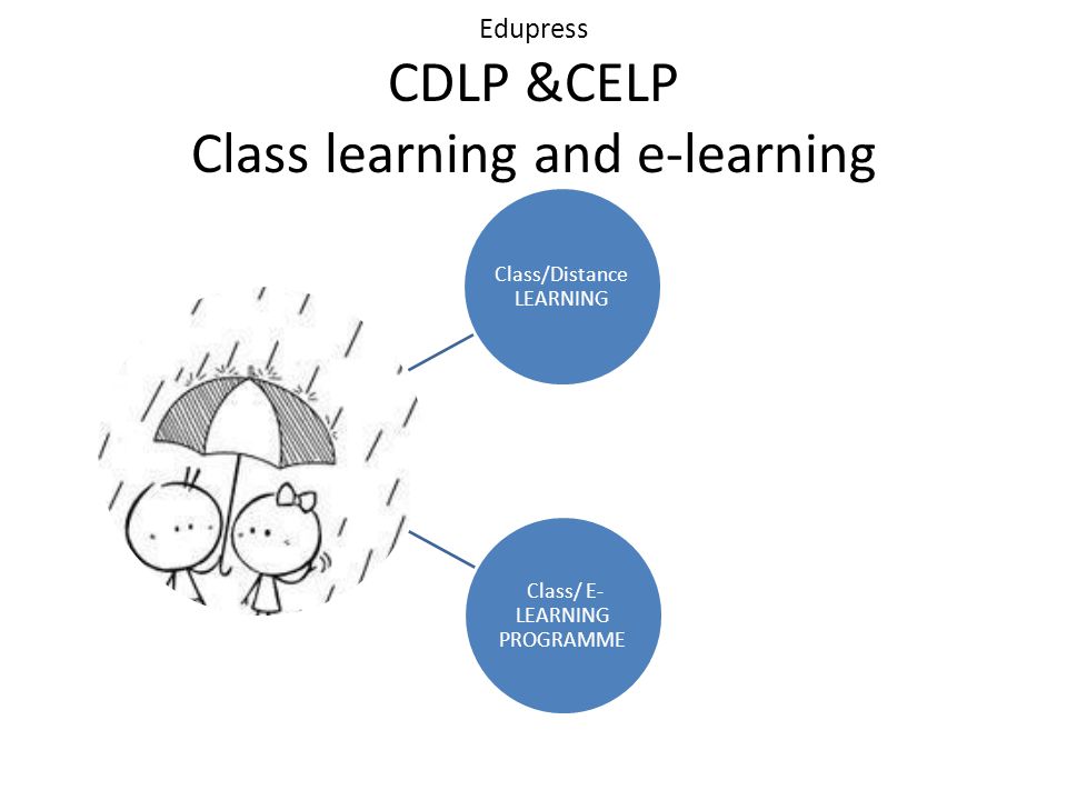 Edupress CDLP &CELP Class learning and e-learning Class/Distance LEARNING Class/ E- LEARNING PROGRAMME