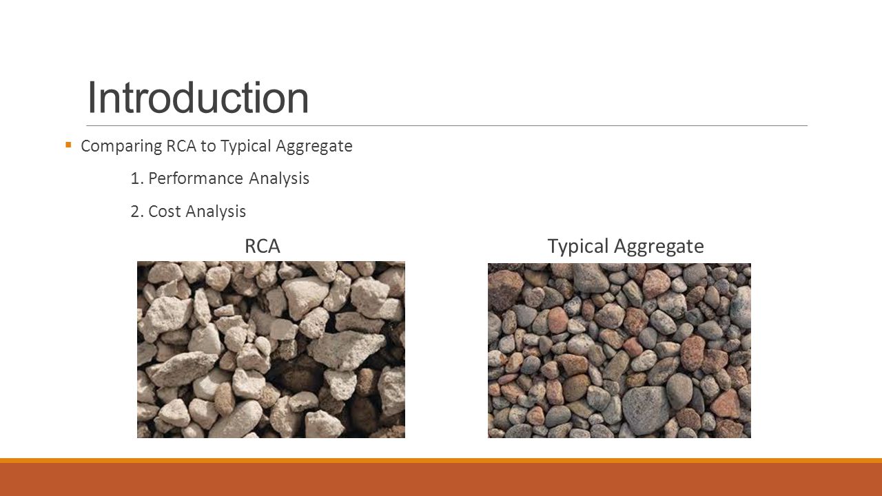Introduction  Comparing RCA to Typical Aggregate 1.