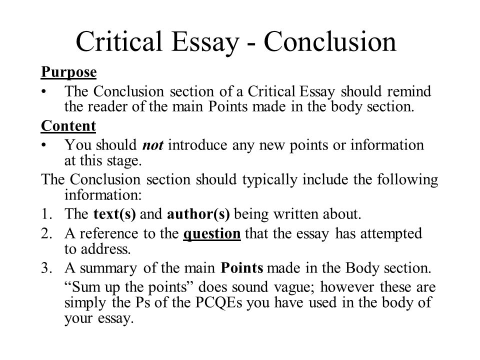 critical essay conclusion