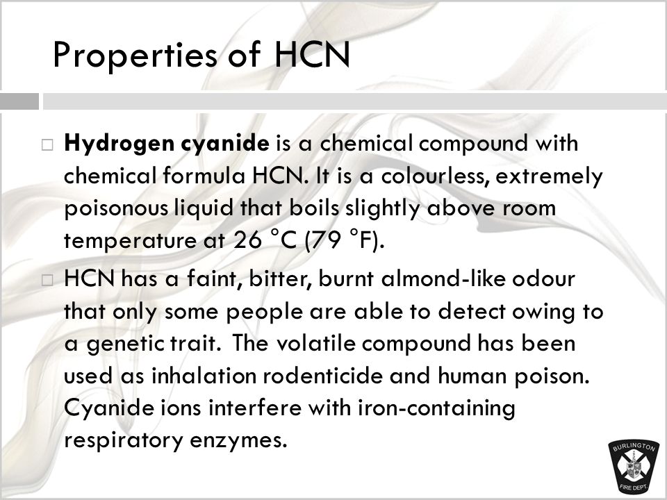 HYDROGEN CYANIDE THE OTHER SILENT KILLER. COURSE OBJECTIVES  The goal of  this program is to provide the learner with a thorough understanding of  Hydrogen. - ppt download