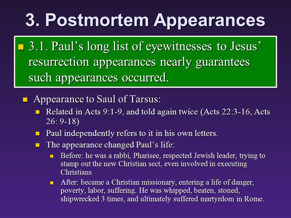 3. Postmortem Appearances 3.1.