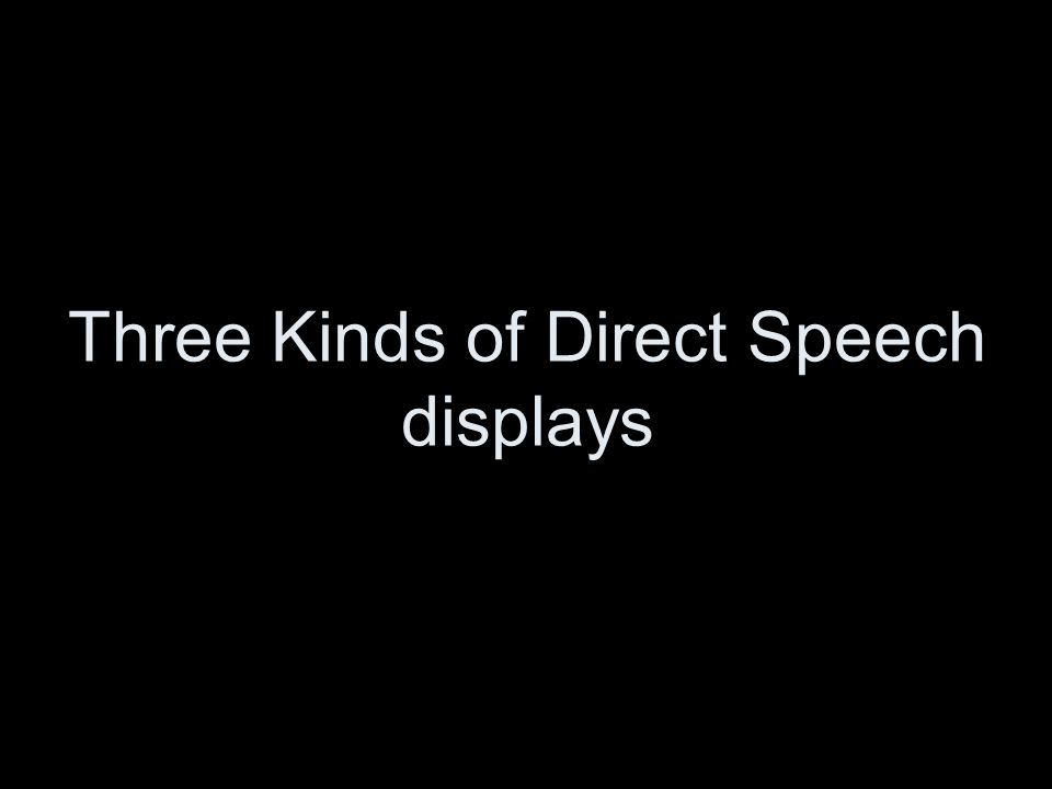 Three Kinds of Direct Speech displays