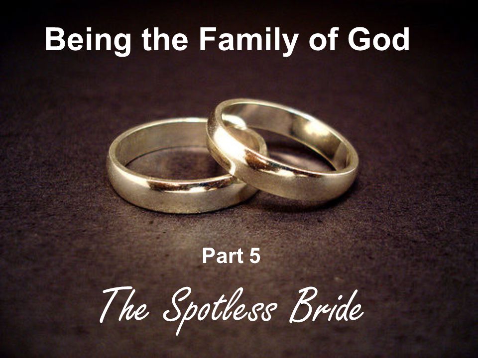 Being the Family of God Part 5 The Spotless Bride