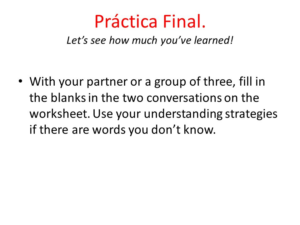 Práctica Final. Let’s see how much you’ve learned.