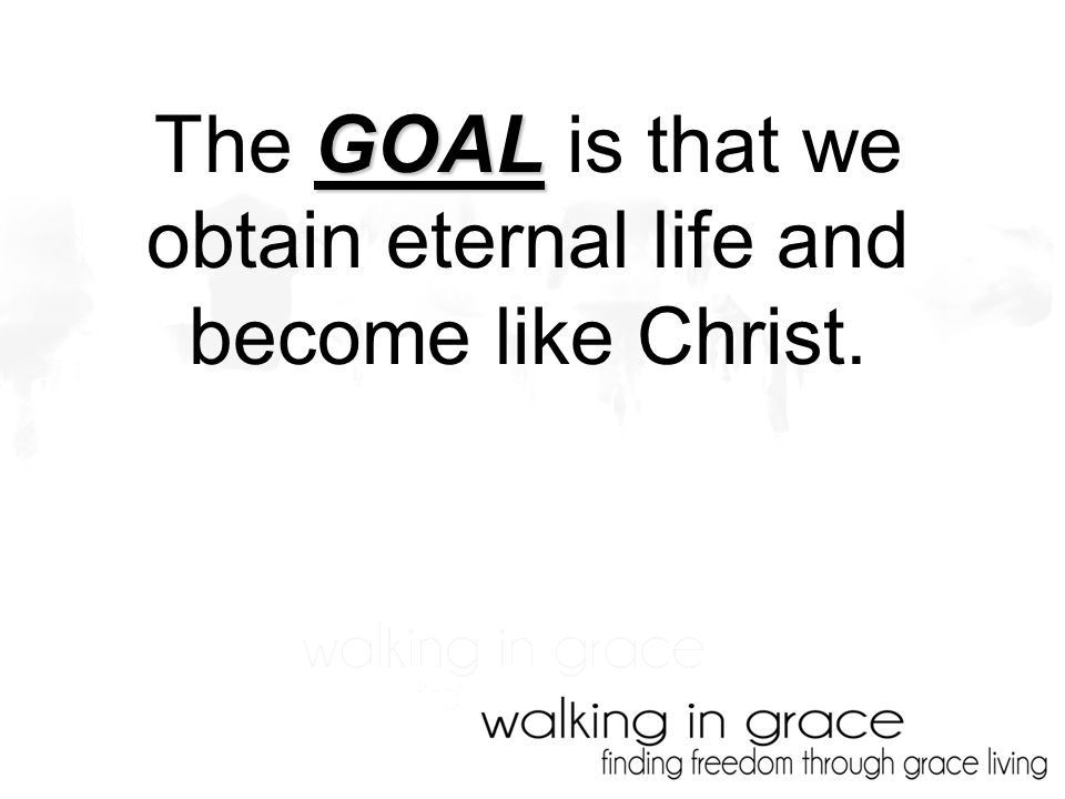 GOAL The GOAL is that we obtain eternal life and become like Christ.