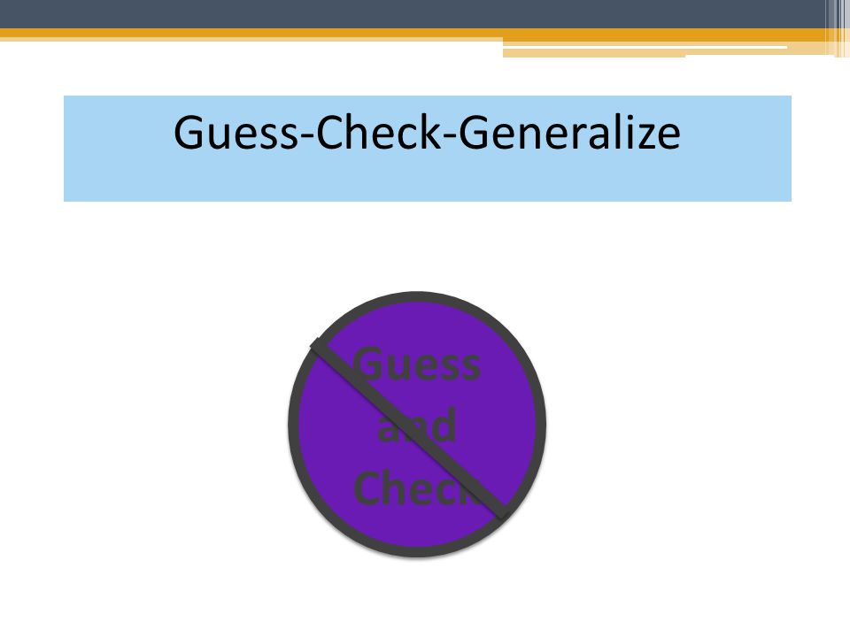 Guess and Check Guess-Check-Generalize