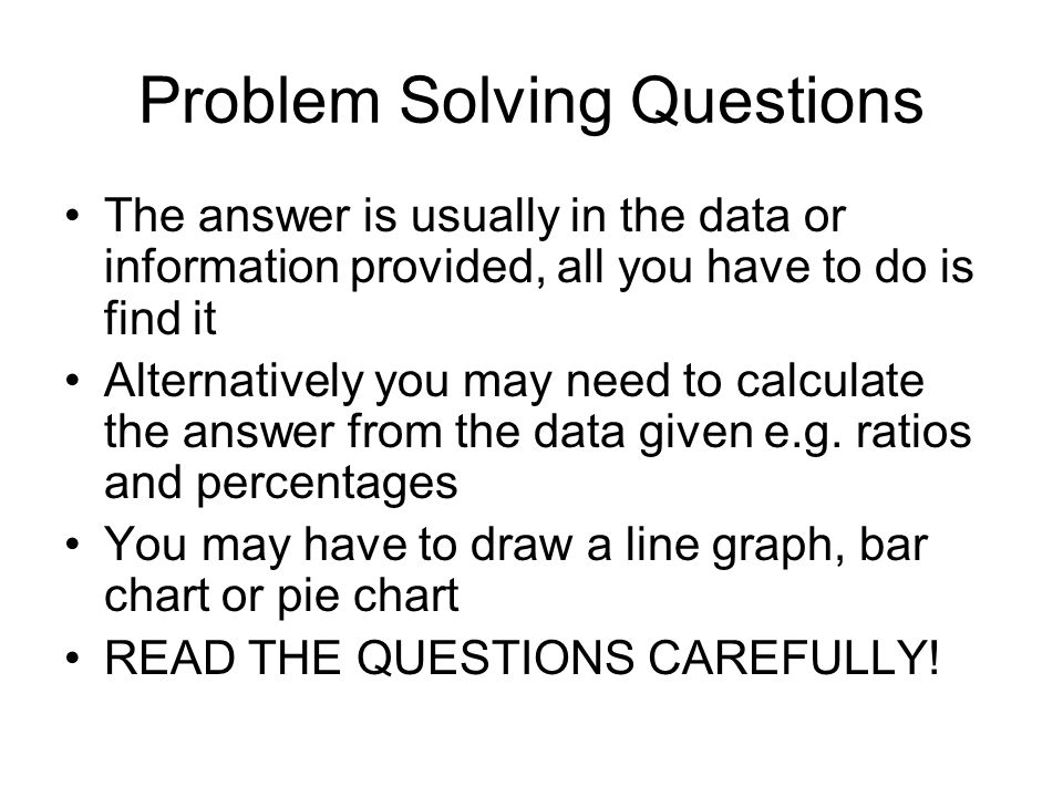 Bar Chart Problem Solving