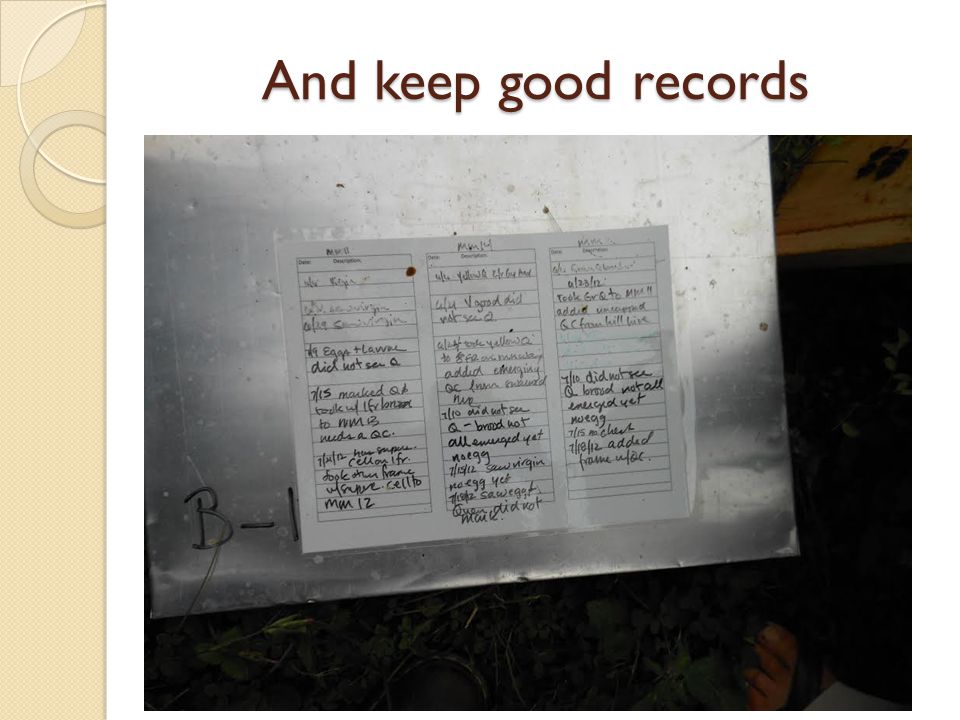 And keep good records