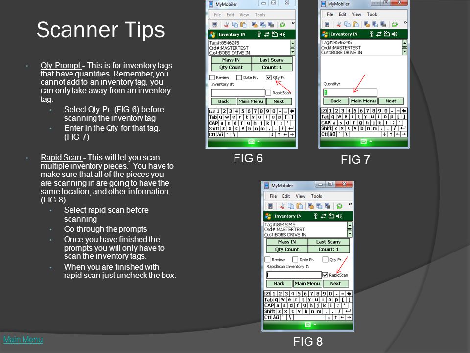 Scanner Tips Qty Prompt - This is for inventory tags that have quantities.