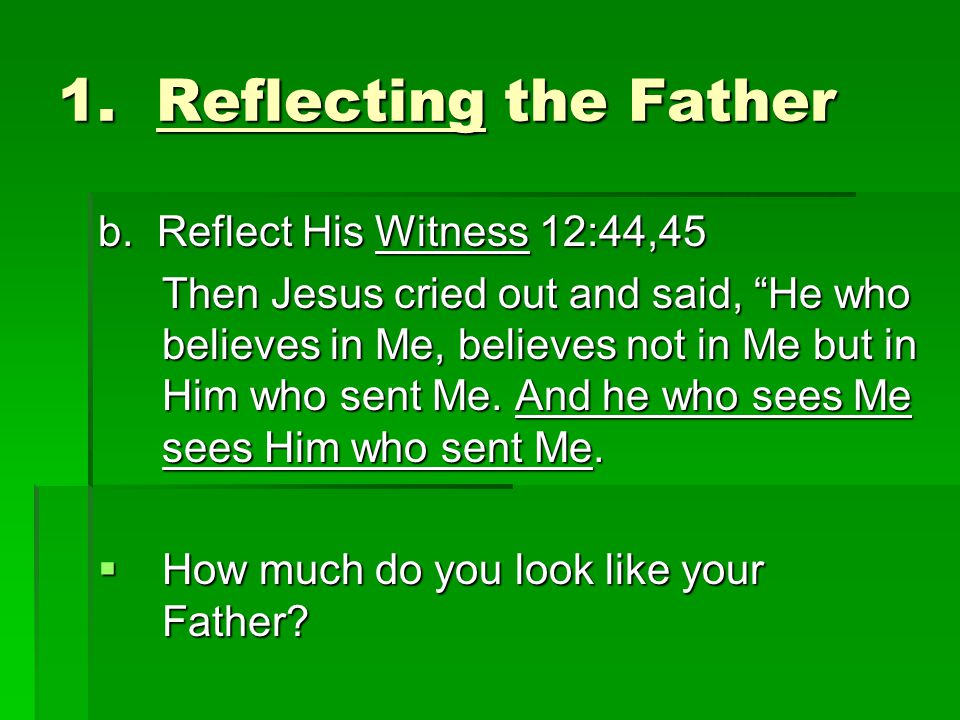 1. Reflecting the Father b.