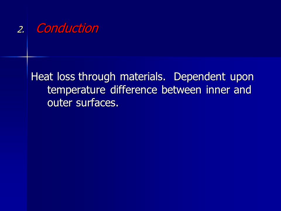 2. Conduction Heat loss through materials.