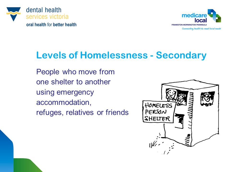 Levels of Homelessness - Secondary People who move from one shelter to another using emergency accommodation, refuges, relatives or friends