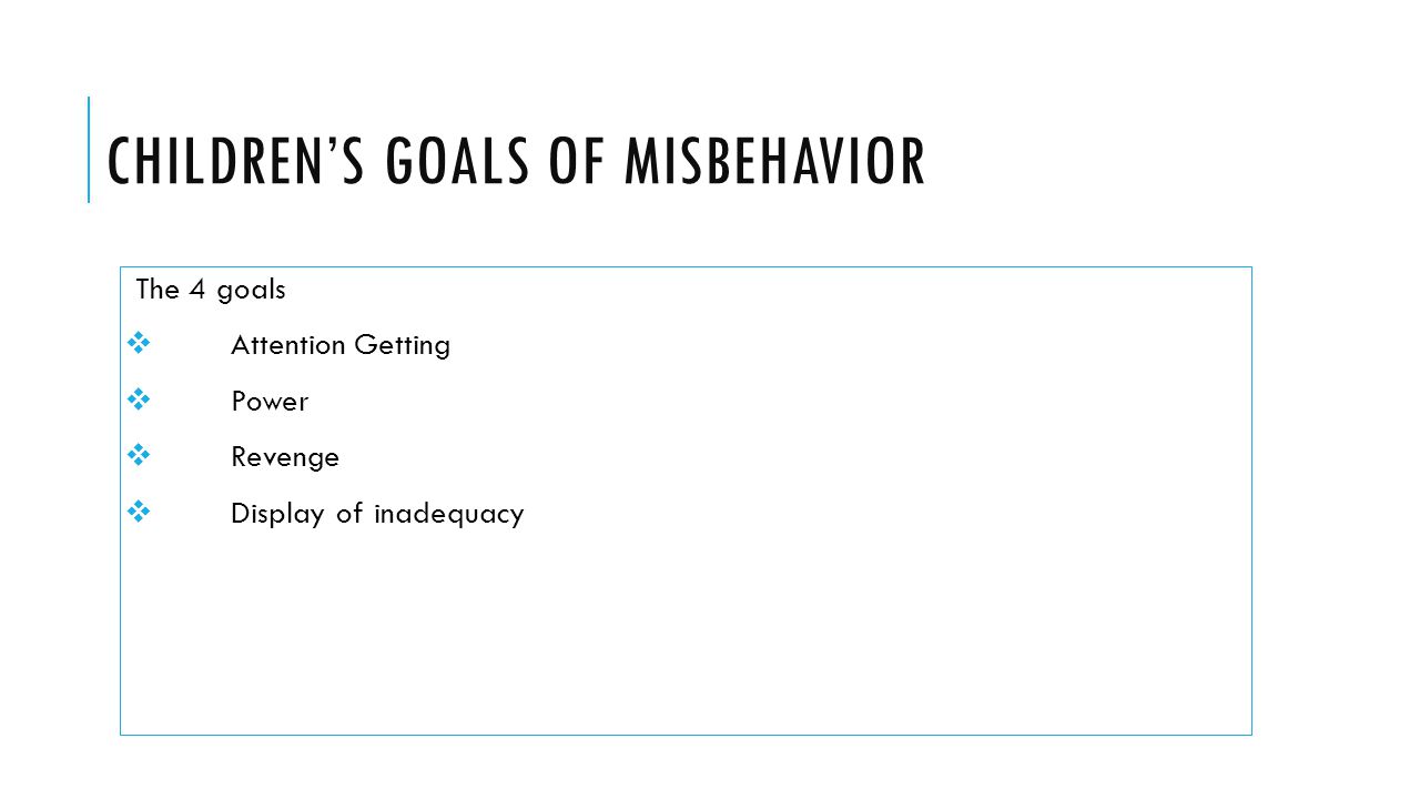 Four Goals Of Misbehavior Chart