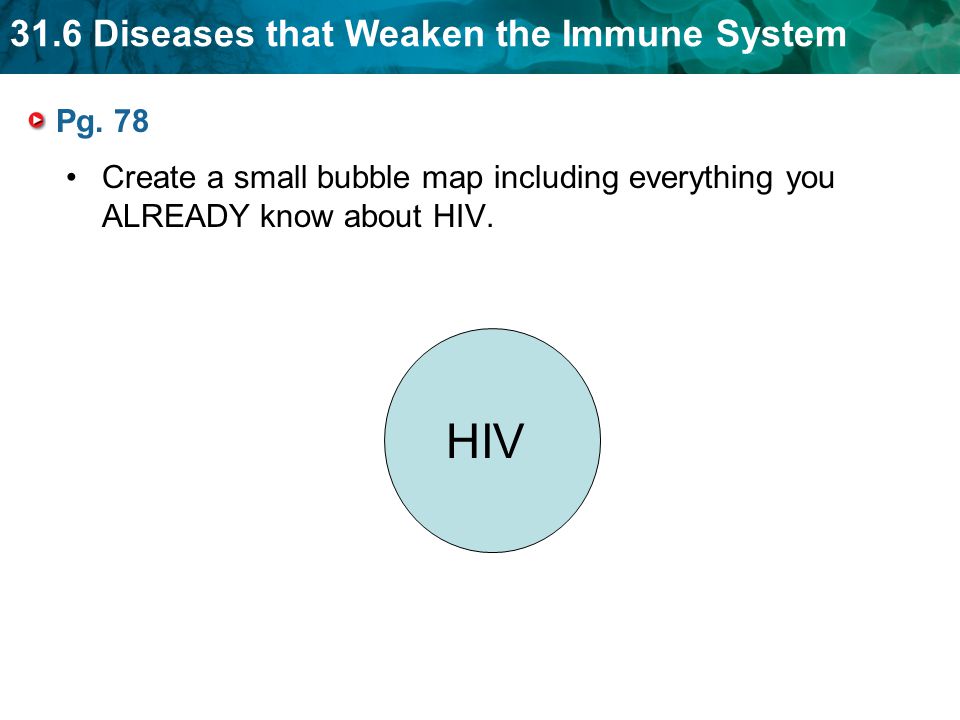 31.6 Diseases that Weaken the Immune System Pg.