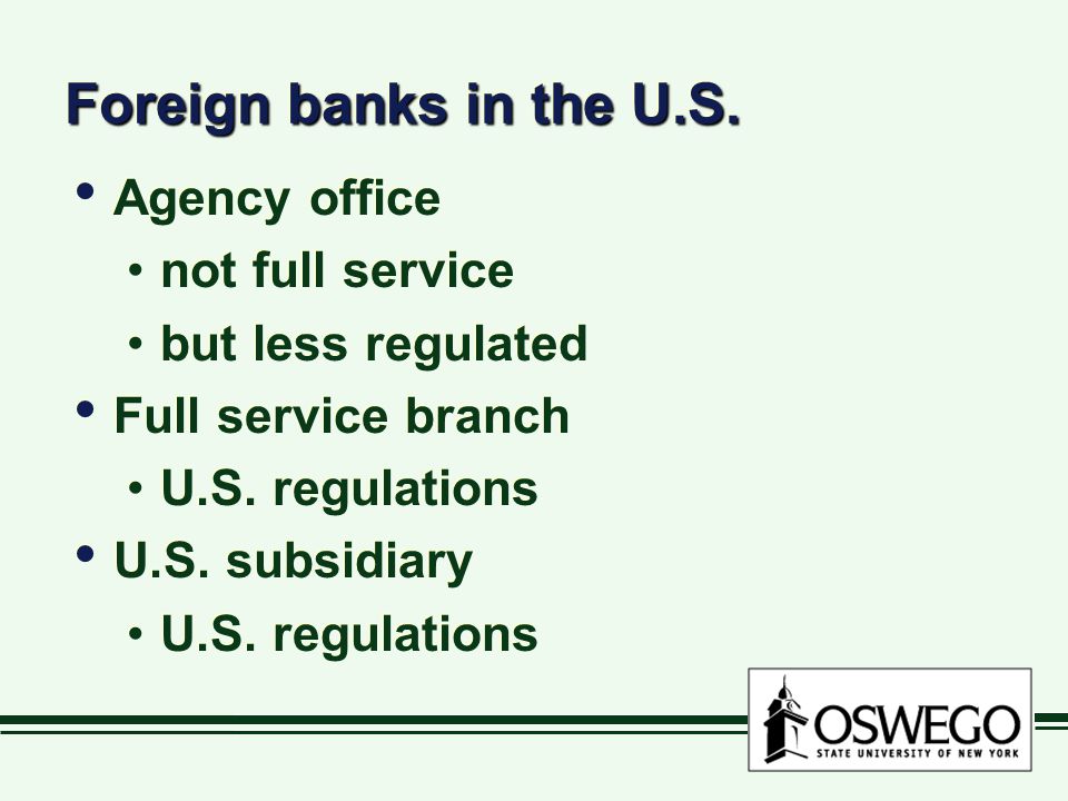Foreign banks in the U.S.