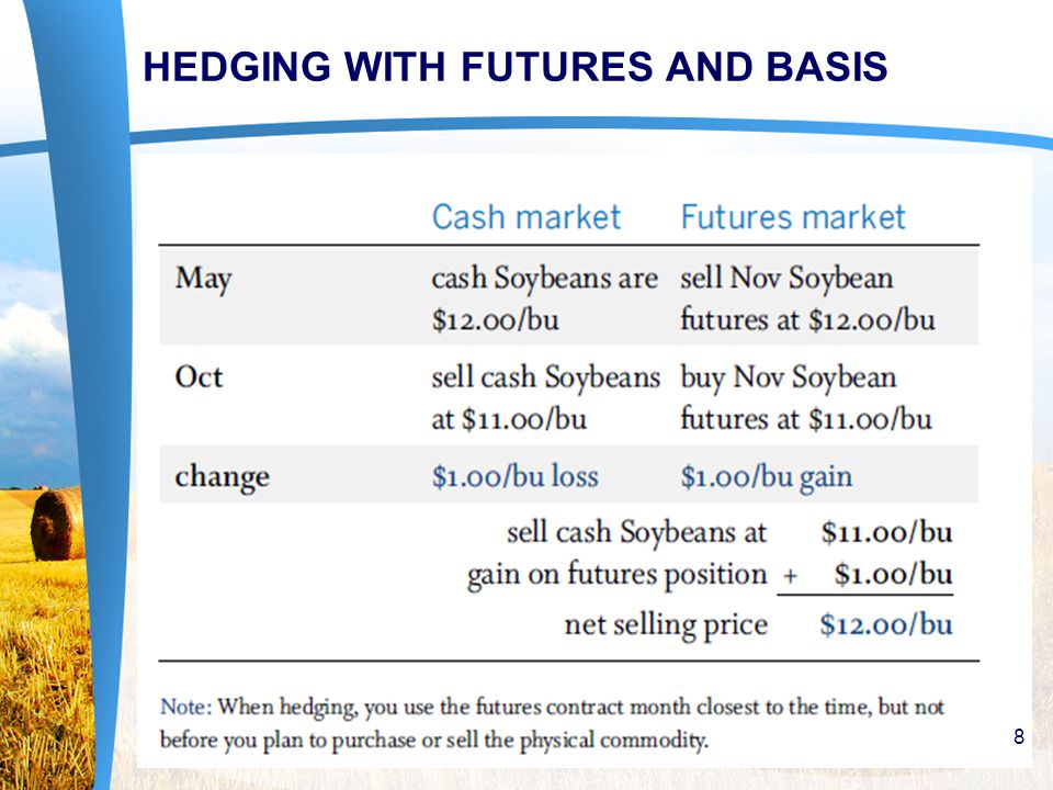 HEDGING WITH FUTURES AND BASIS 8