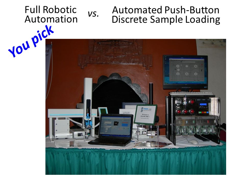 Full Robotic Automation Automated Push-Button Discrete Sample Loading vs. You pick