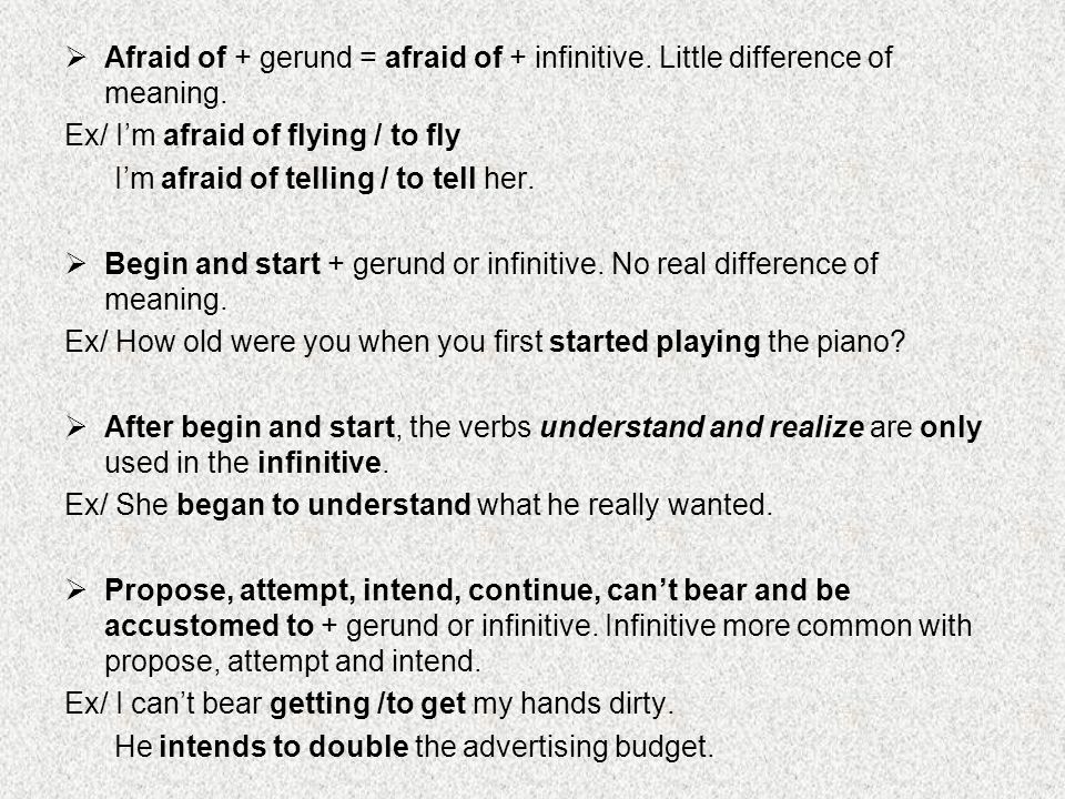  Afraid of + gerund = afraid of + infinitive. Little difference of meaning.