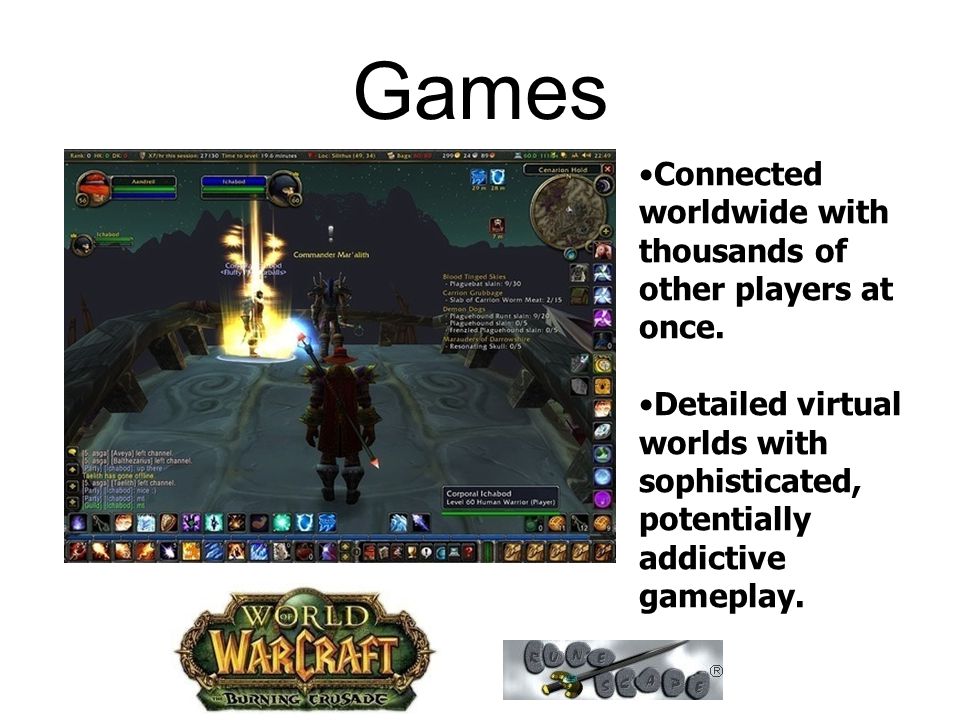 Games Connected worldwide with thousands of other players at once.