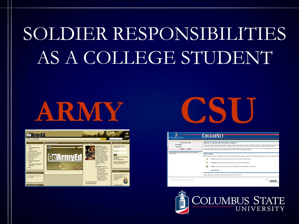 SOLDIER RESPONSIBILITIES AS A COLLEGE STUDENT ARMY CSU