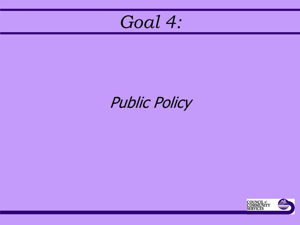Goal 4: Public Policy