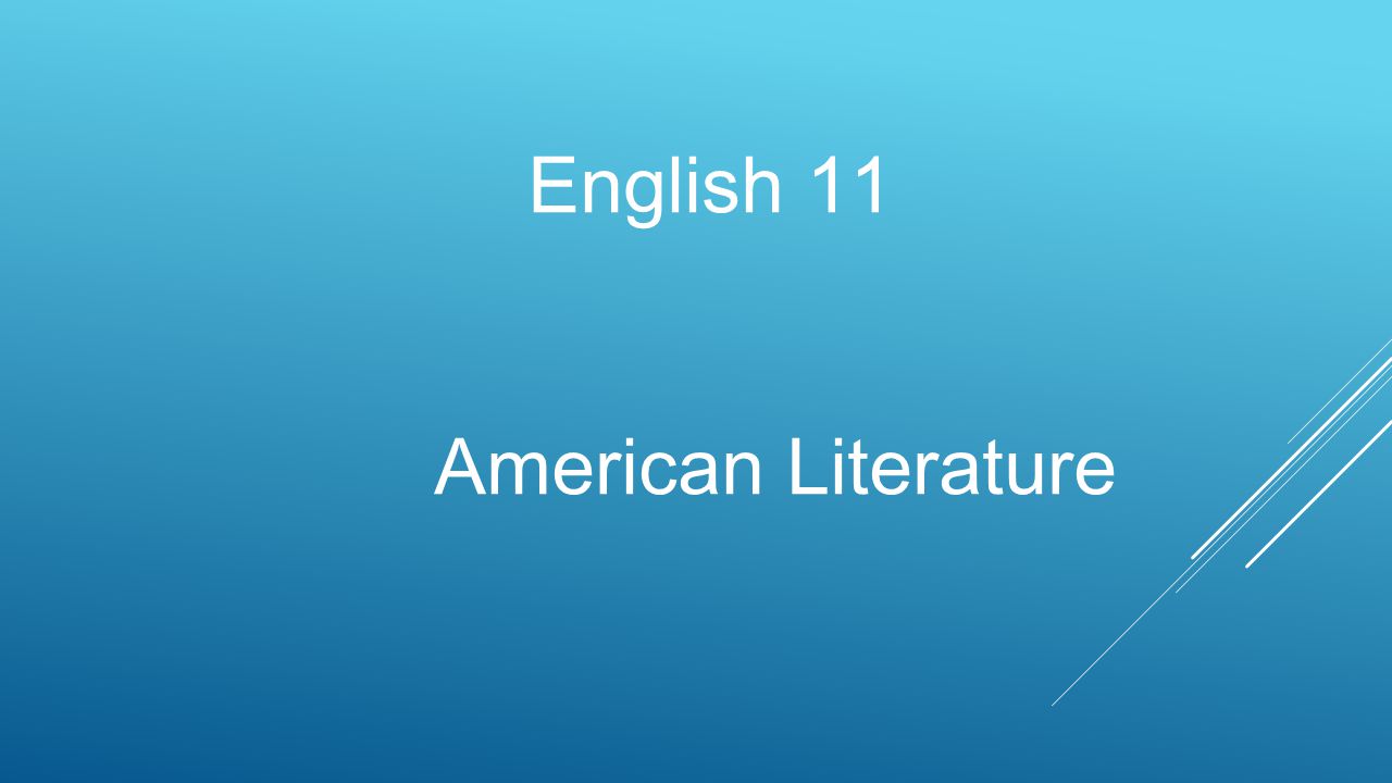 English 11 American Literature
