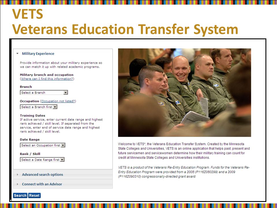 VETS Veterans Education Transfer System