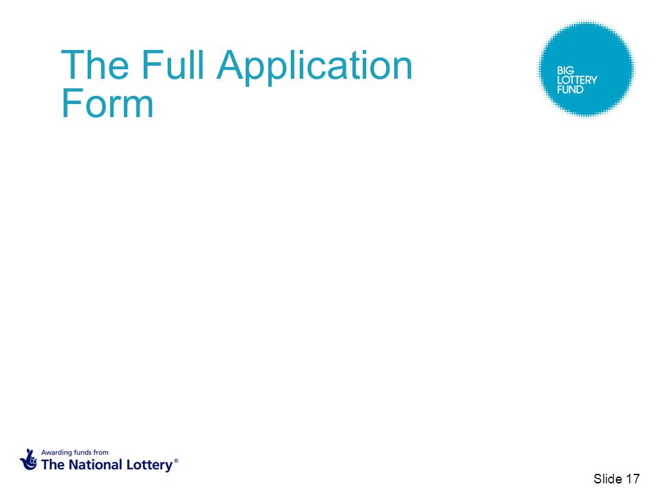 The Full Application Form Slide 17