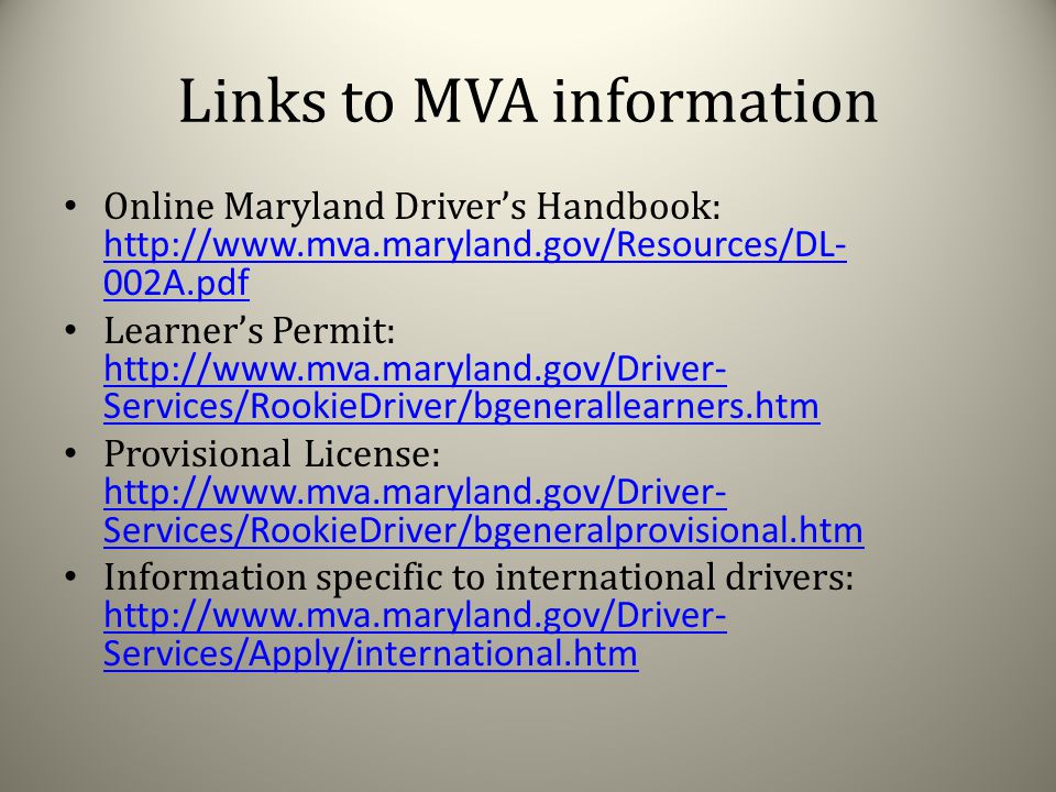 Maryland Learners Permit Book