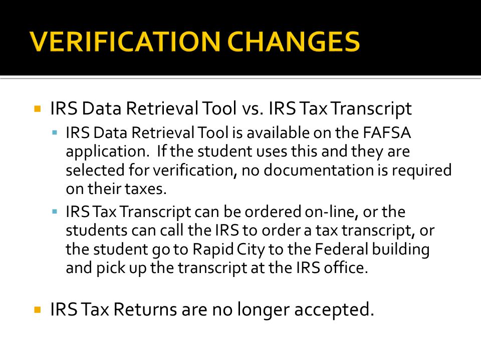  IRS Data Retrieval Tool vs.