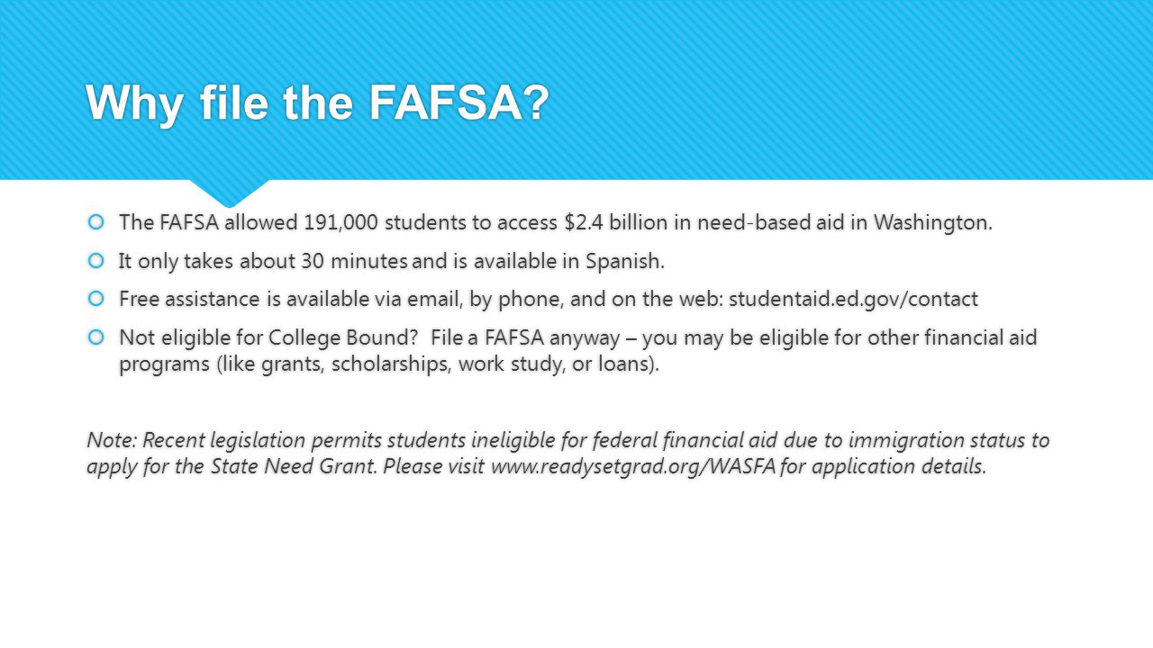 Why file the FAFSA.