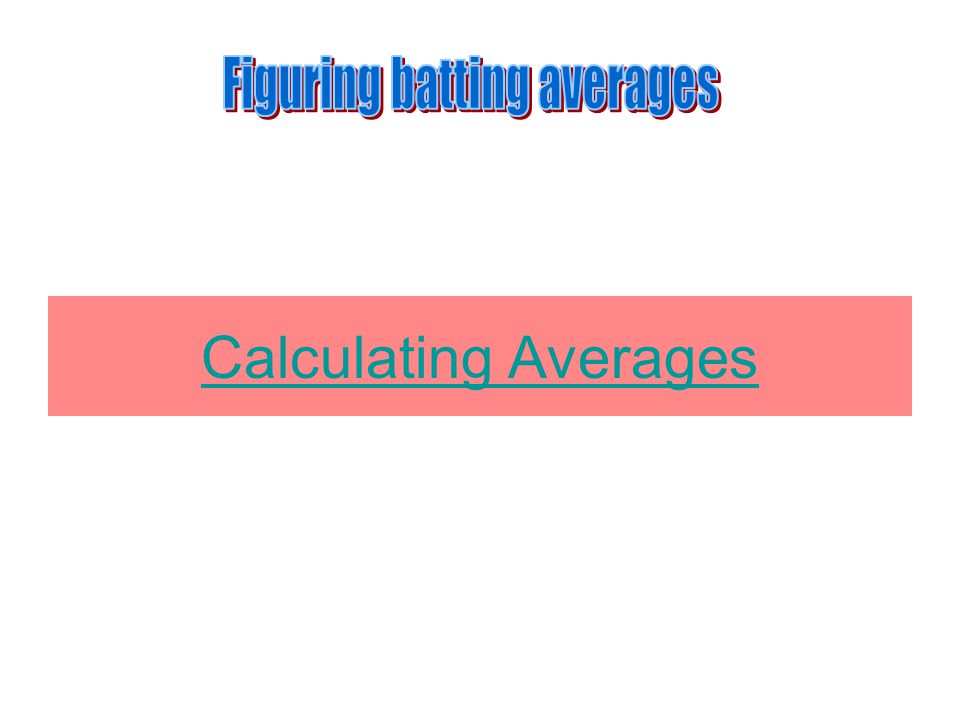 Calculating Averages