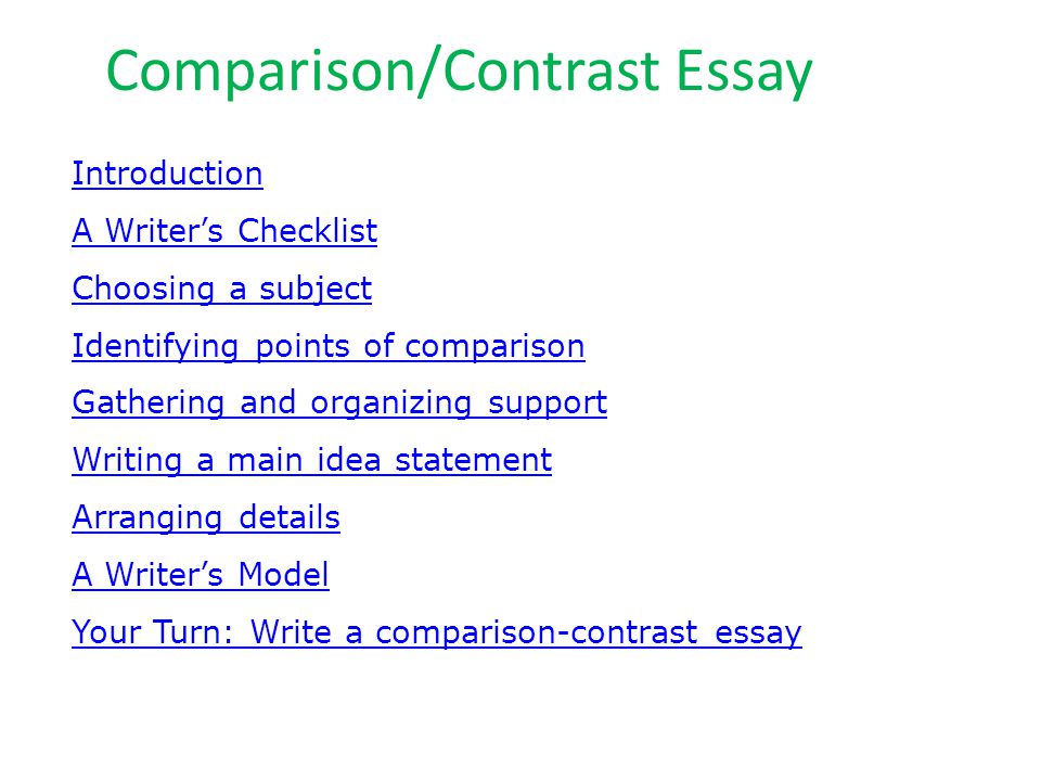 how to start a comparison and contrast essay