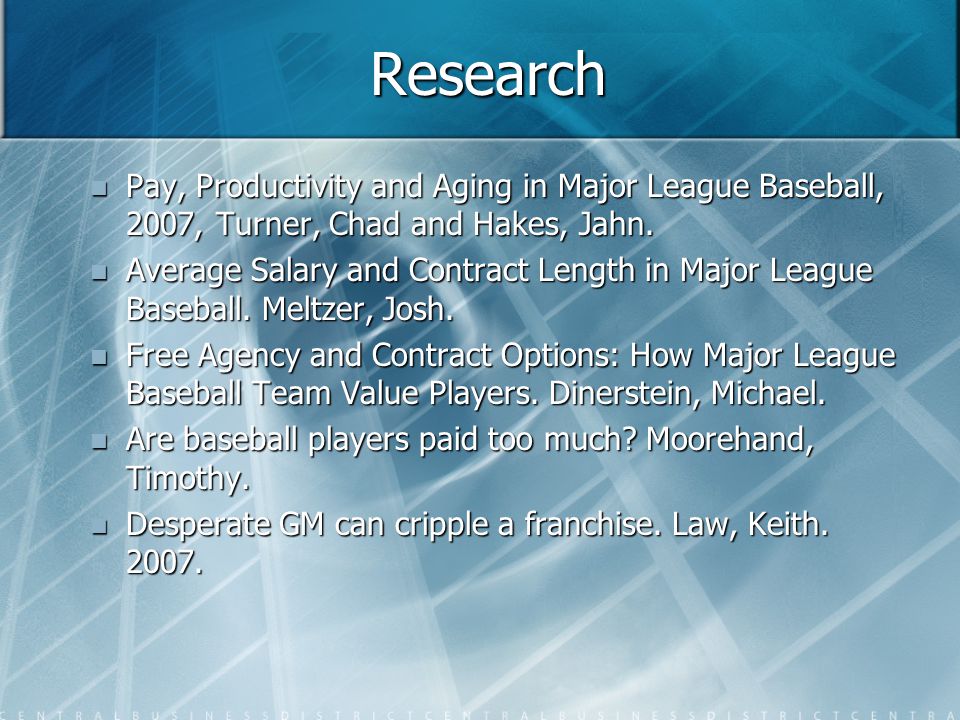 Baseball Pay and Performance By: Mikhail Averbukh Scott Brown Brian Chase.  - ppt download